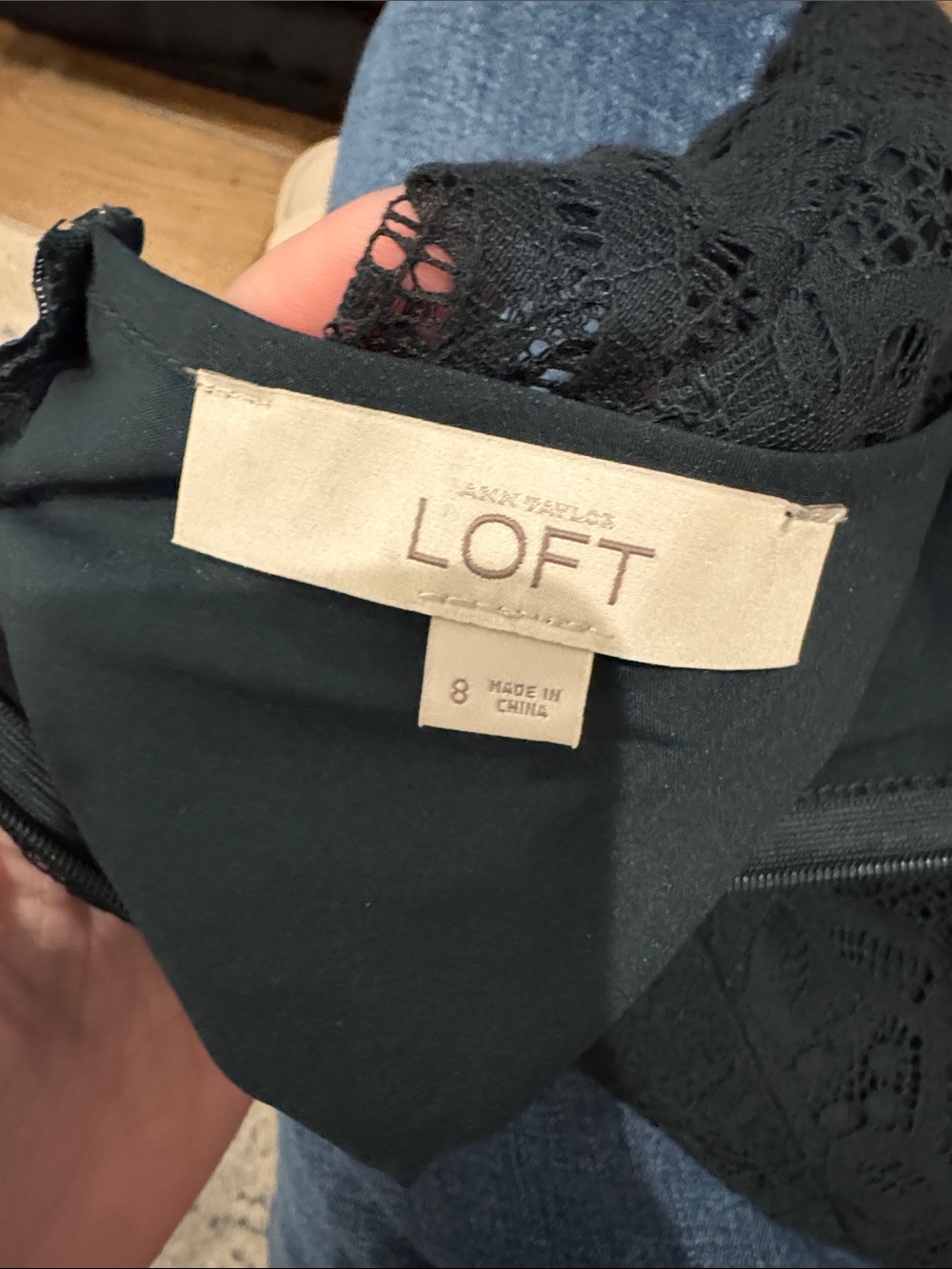 LOFT Forrest green Lace Fit-and-Flare Midi Dress - Picture 2 of 5